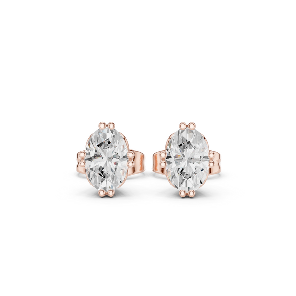 Oval Diamond Lab Grown Diamond Earrings