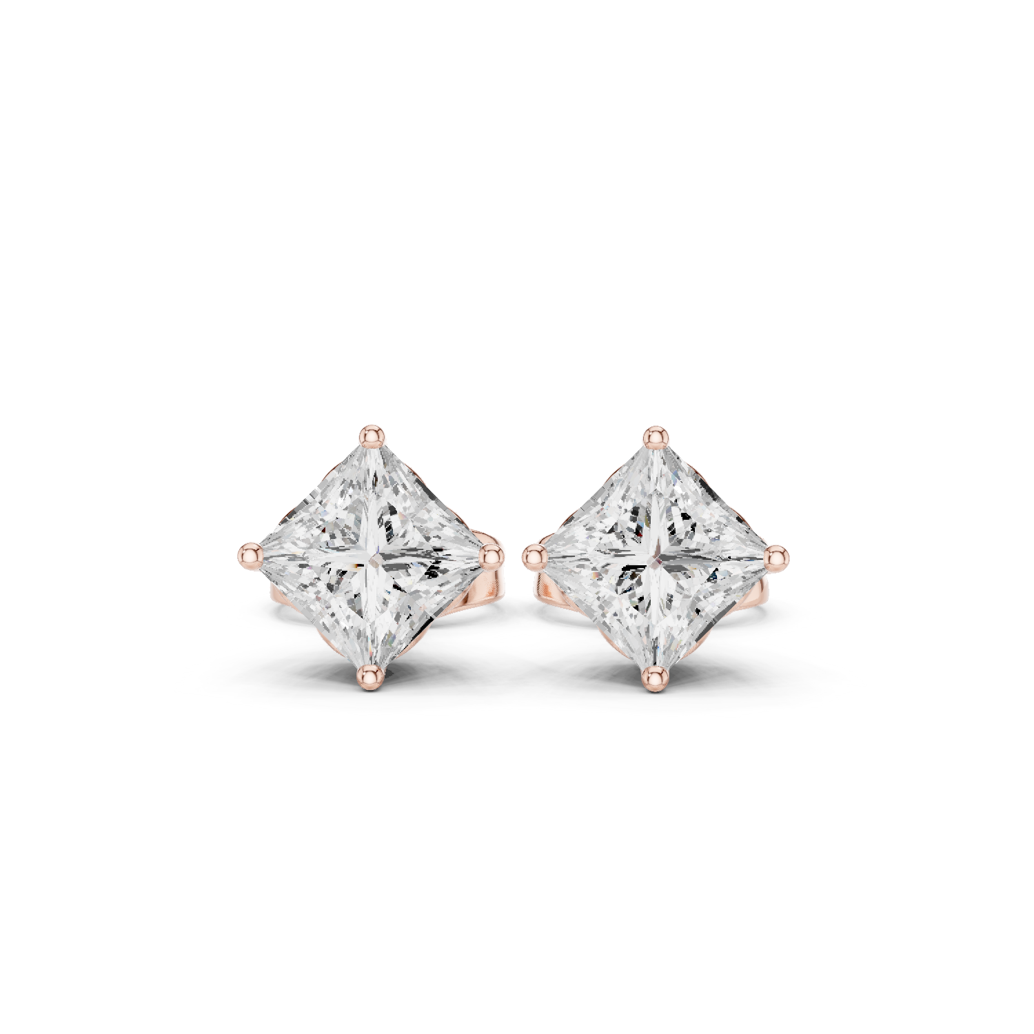 Regal Princess-Cut Diamond Lab Grown Diamond Earrings