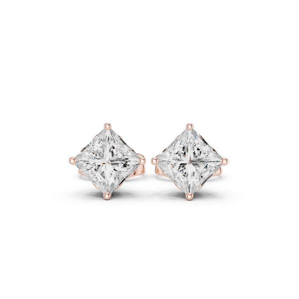 Regal Princess-Cut Diamond Lab Grown Diamond Earrings