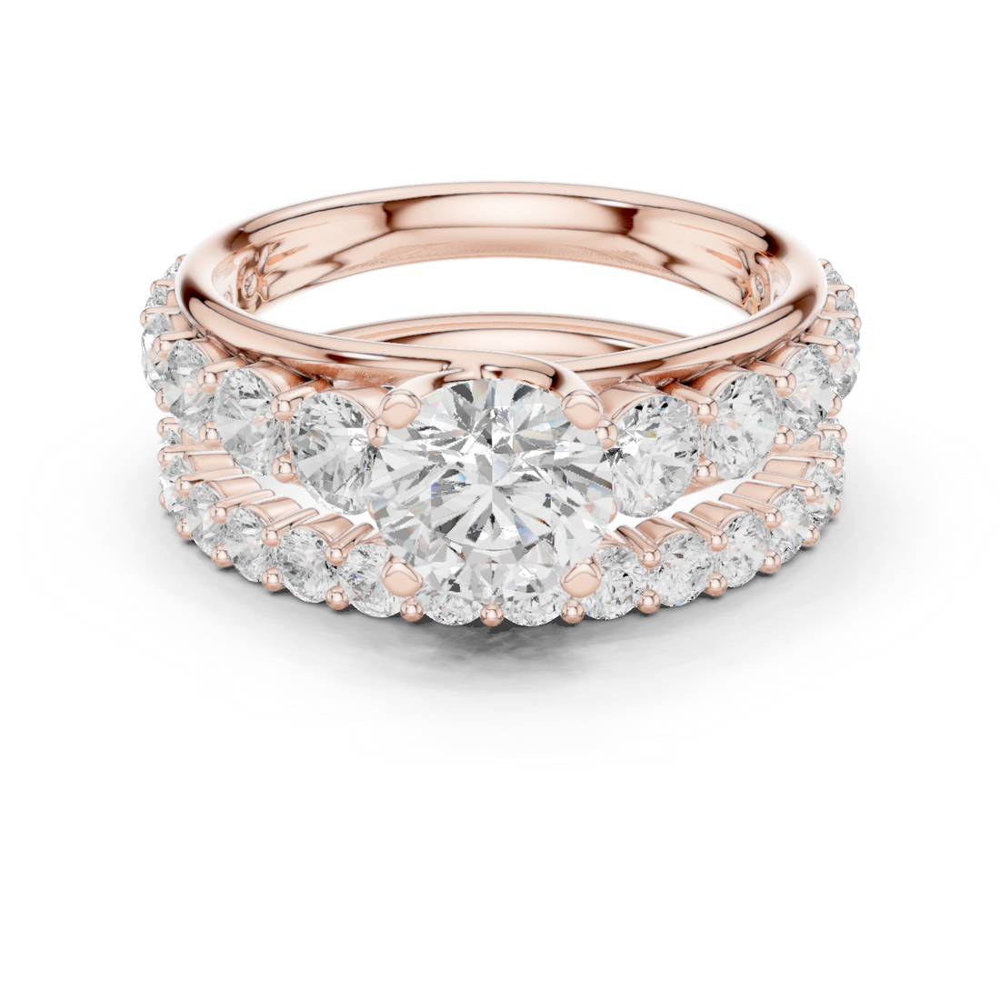 Pebble Beach Lab Grown Diamond Crescent Gallery Ring