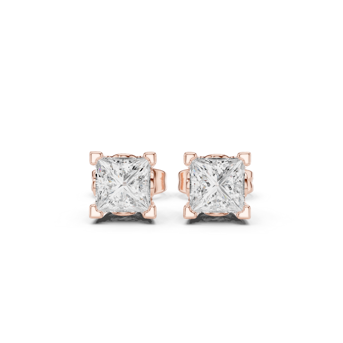 Princess Cut Diamond Studs