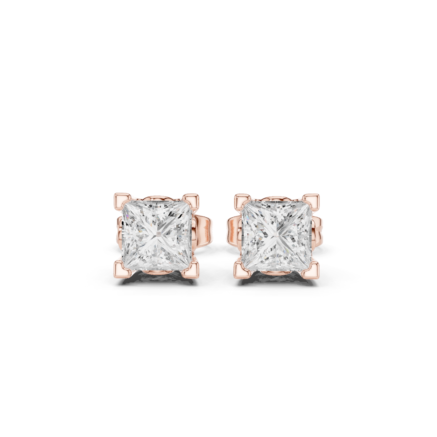 Princess Cut Diamond Studs