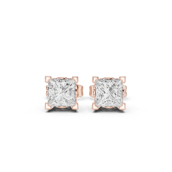 Princess Cut Diamond Studs