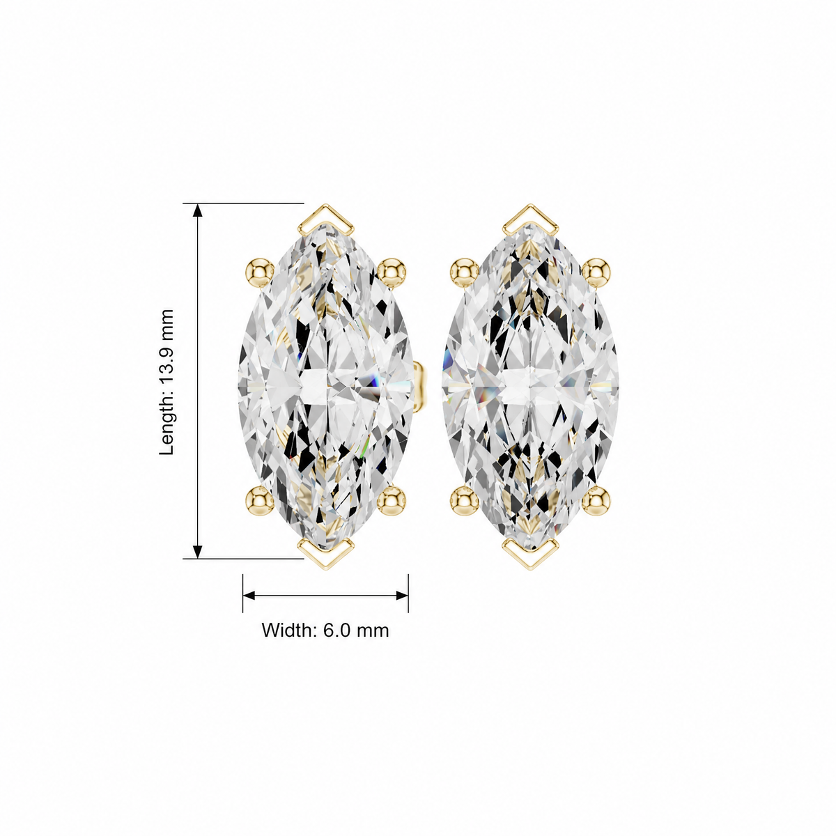 Vibrant Marquise Lab Grown Diamond Stud Earring