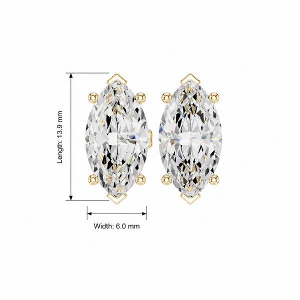 Vibrant Marquise Lab Grown Diamond Stud Earring