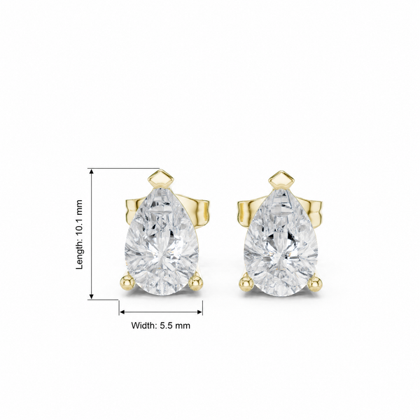 Pear Cut Lab Grown Stud Earrings
