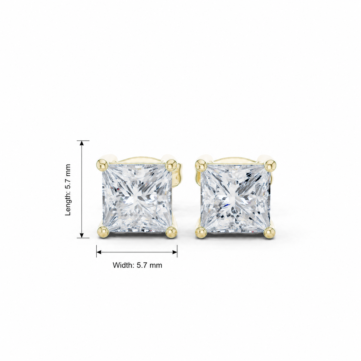 Radiant Princess Lab Grown Diamond Earring