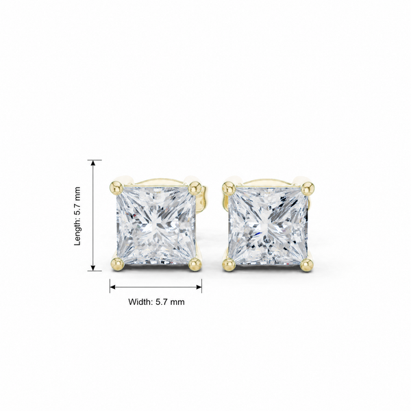 Radiant Princess Lab Grown Diamond Earring