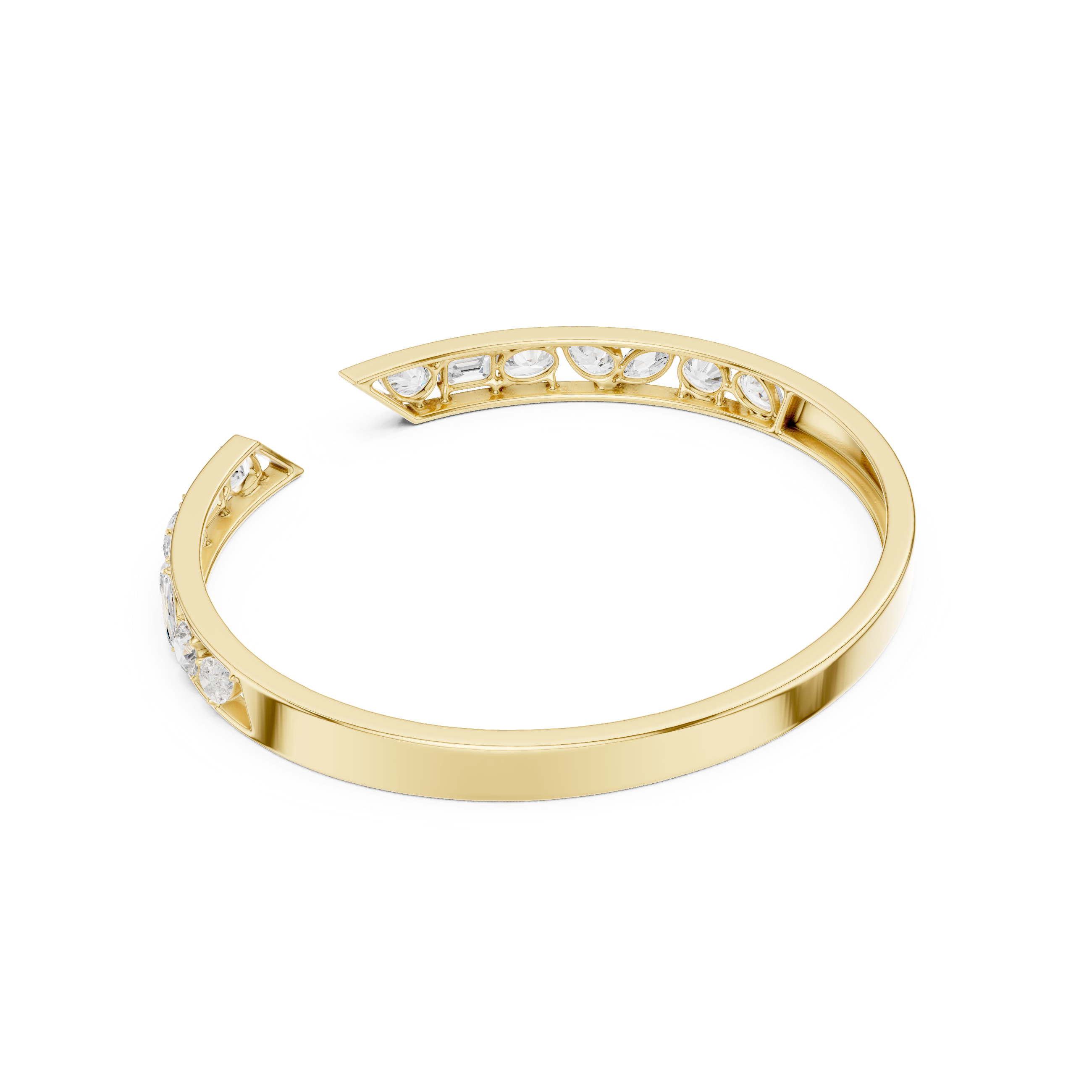 Pear Emerald Oval Marquise Round 3.51 Carat Lab Grown Diamond Bracelet