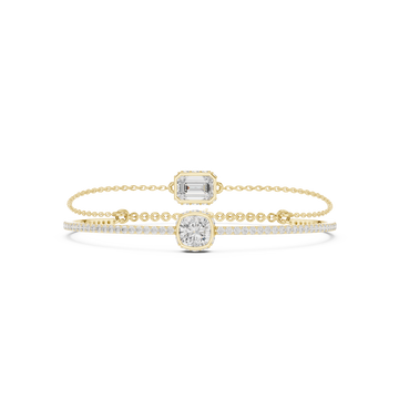 Round Cushion Square Emerald 4.22 Carat Lab Grown Diamond Bracelet