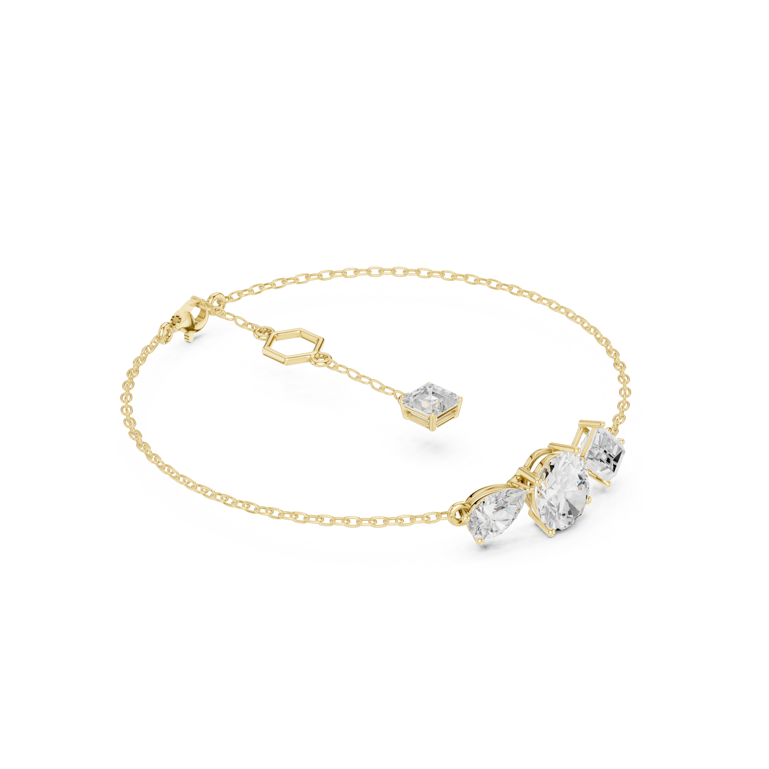 Oval Pear 3.25 Carat Lab Grown Diamond Bracelet
