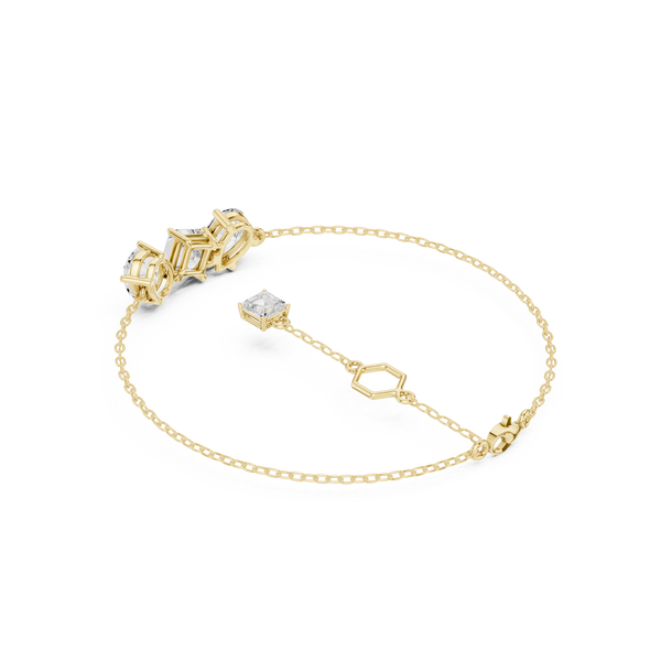 Emerald Square Princess 3.60 Carat Lab Grown Diamond Bracelet