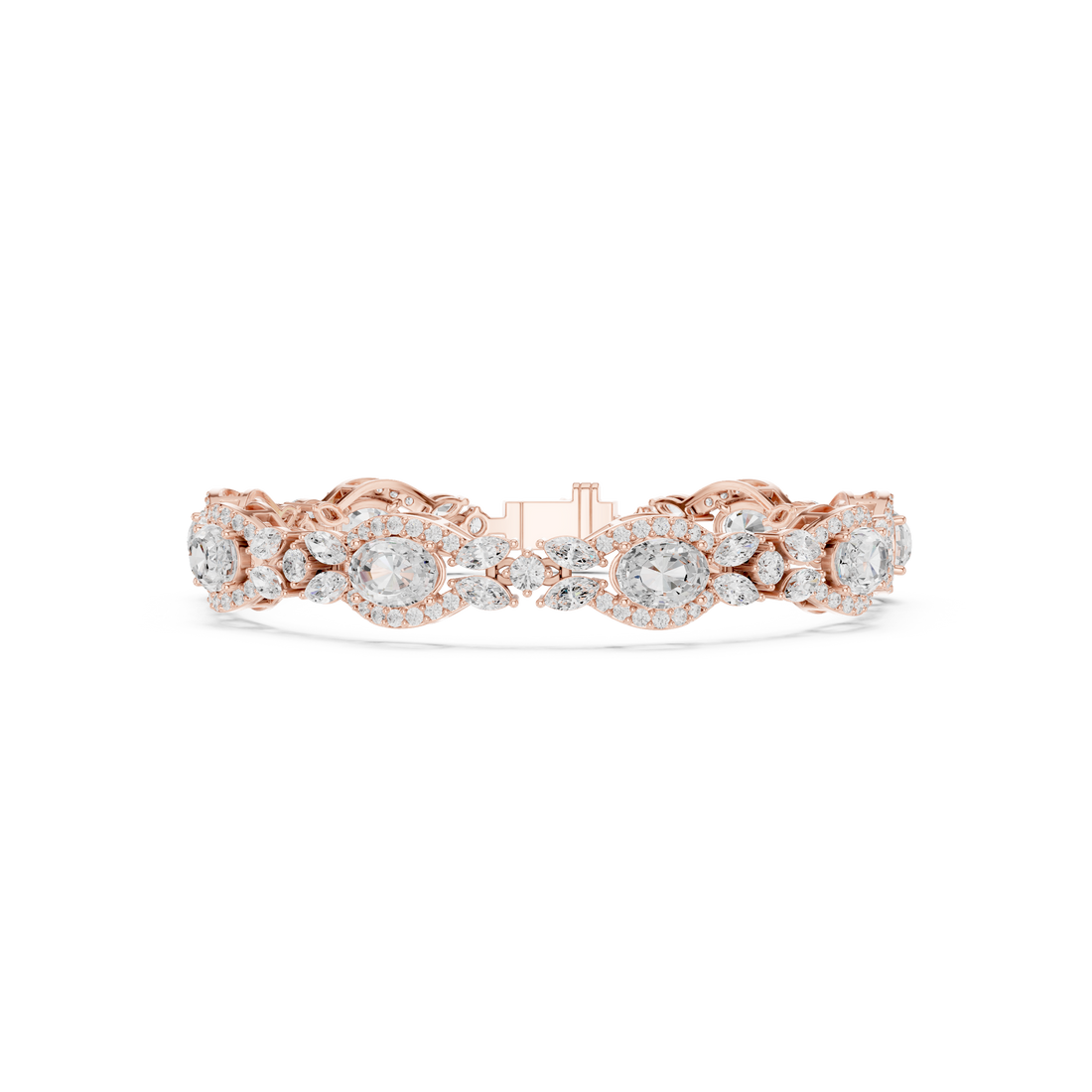 Marquise Round Oval Gem Oval 10.78 Carat Lab Grown Diamond Bracelet