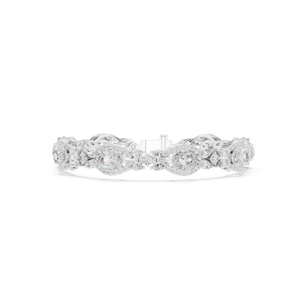 Marquise Round Oval Gem Oval 10.78 Carat Lab Grown Diamond Bracelet