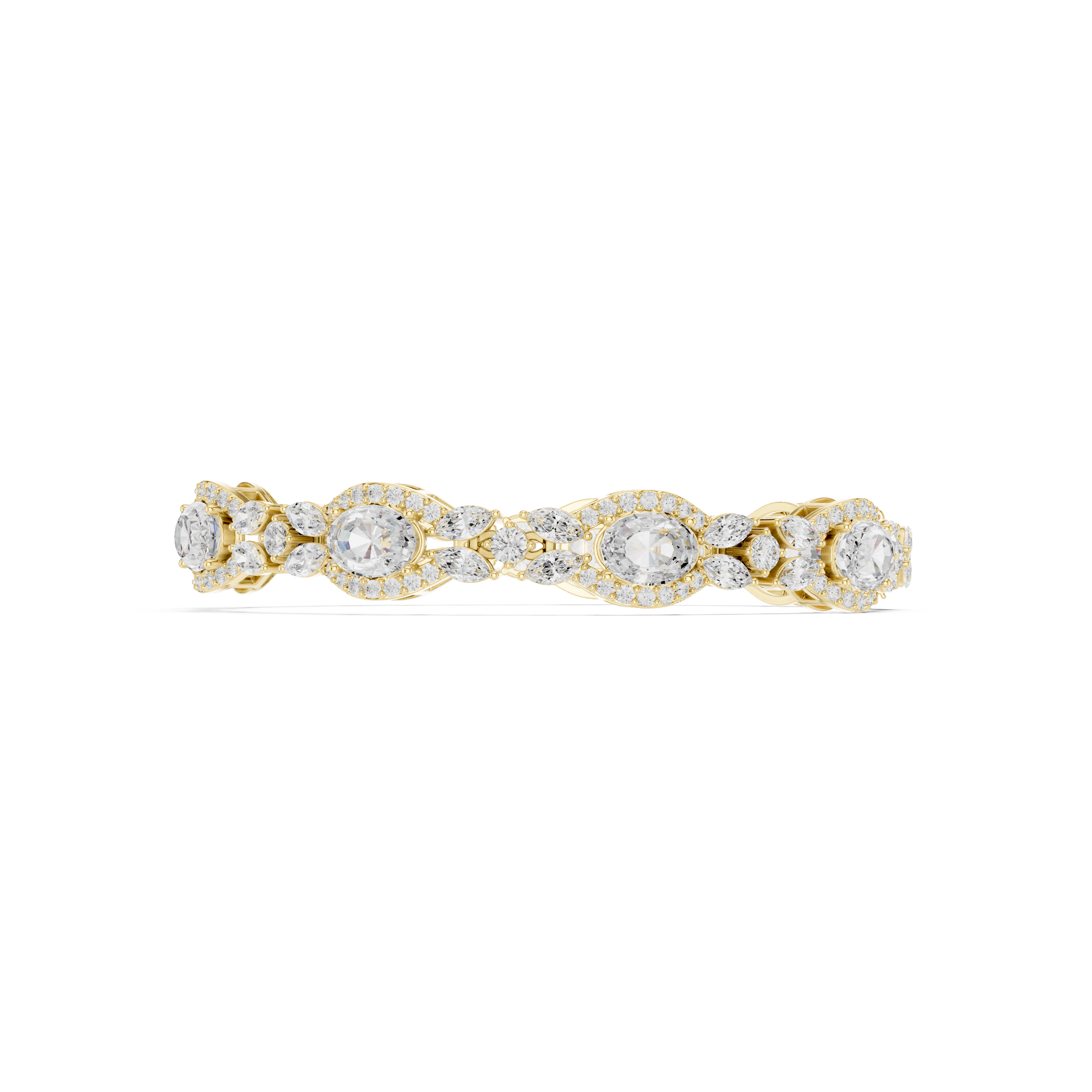 Marquise Round Oval Gem Oval 10.78 Carat Lab Grown Diamond Bracelet