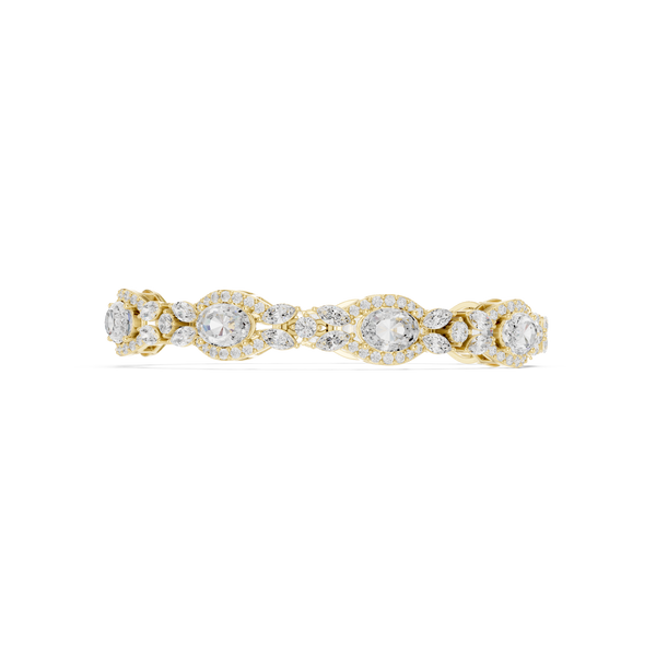 Marquise Round Oval Gem Oval 10.78 Carat Lab Grown Diamond Bracelet