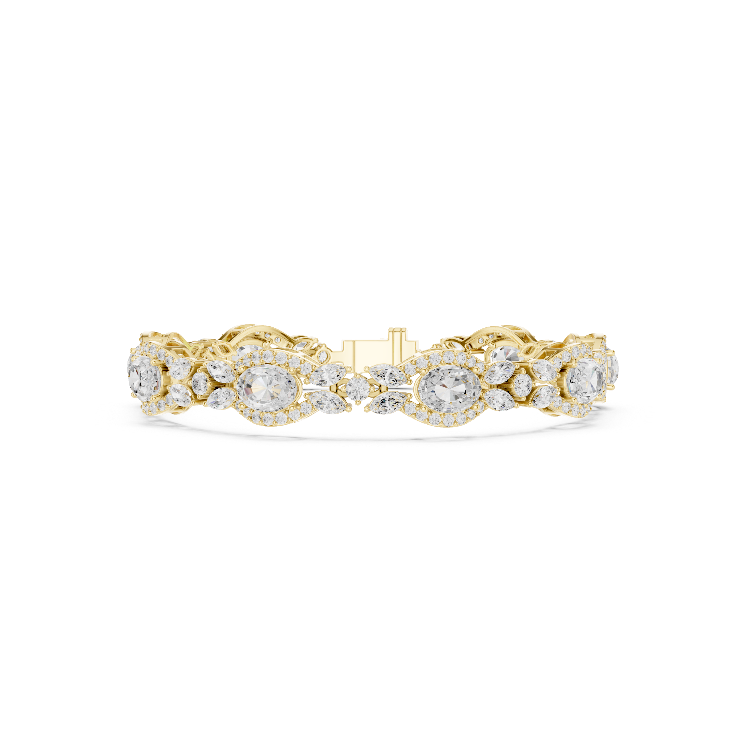 Marquise Round Oval Gem Oval 10.78 Carat Lab Grown Diamond Bracelet