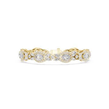 Marquise Round Oval Gem Oval 10.78 Carat Lab Grown Diamond Bracelet