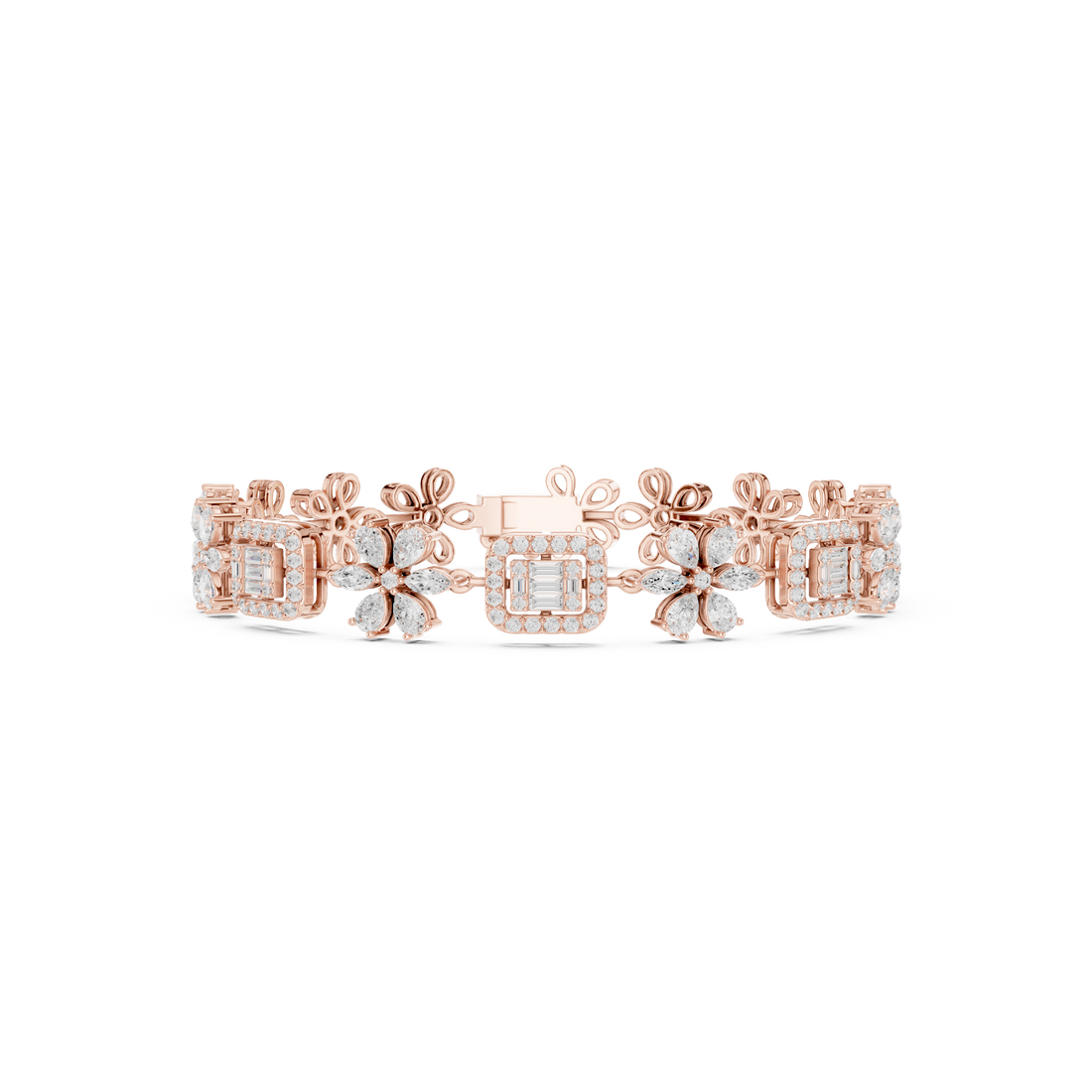 Marquise Pear Round 3.83 Carat Lab Grown Diamond Bracelet