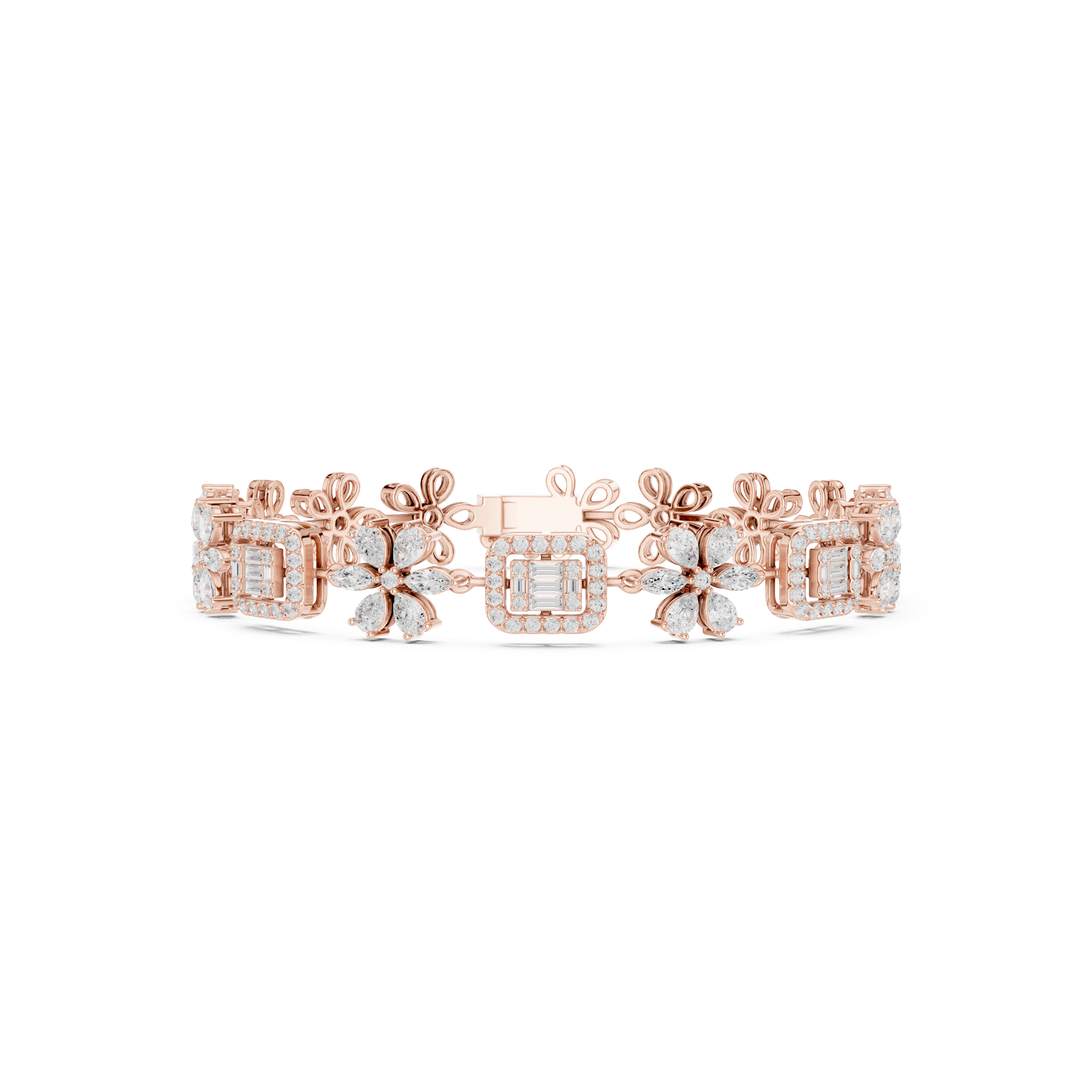 Marquise Pear Round 3.83 Carat Lab Grown Diamond Bracelet