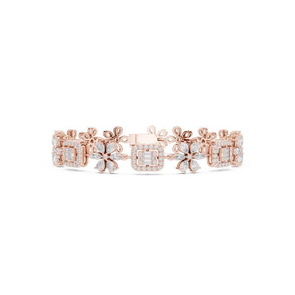 Marquise Pear Round 3.83 Carat Lab Grown Diamond Bracelet