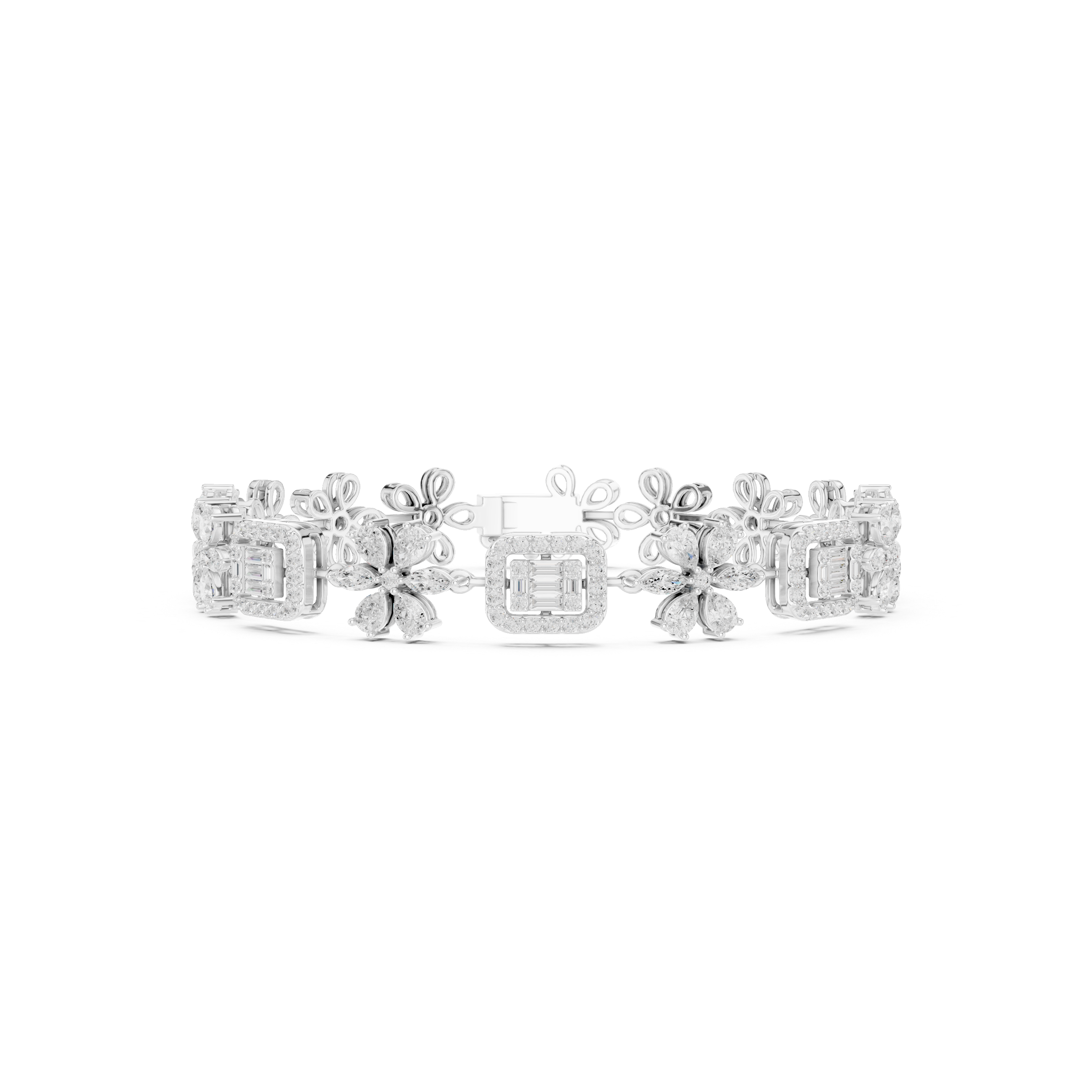 Marquise Pear Round 3.83 Carat Lab Grown Diamond Bracelet