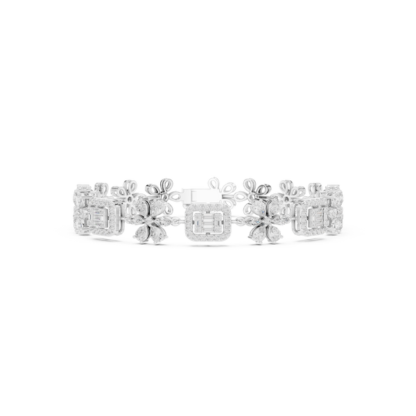 Marquise Pear Round 3.83 Carat Lab Grown Diamond Bracelet