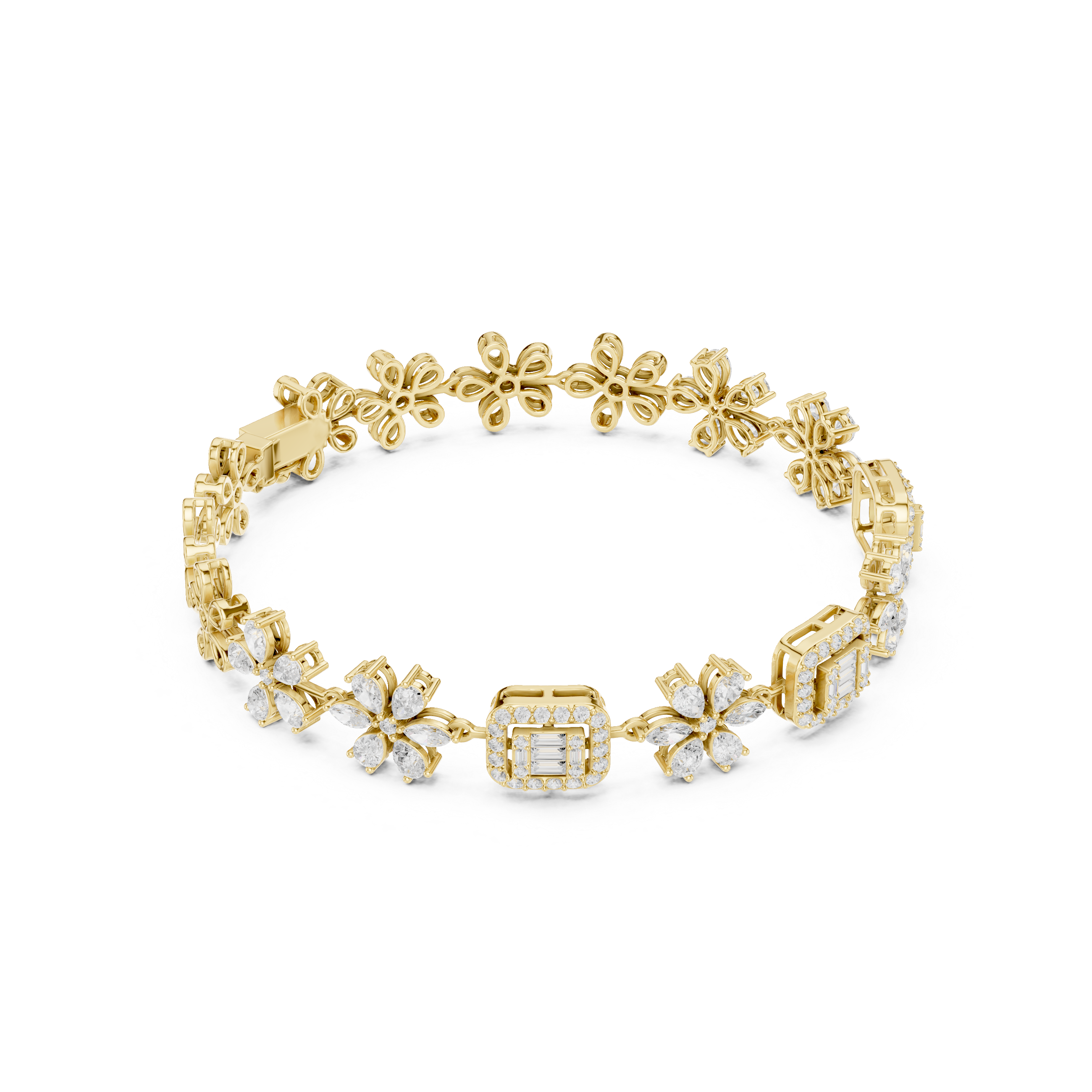Marquise Pear Round 3.83 Carat Lab Grown Diamond Bracelet
