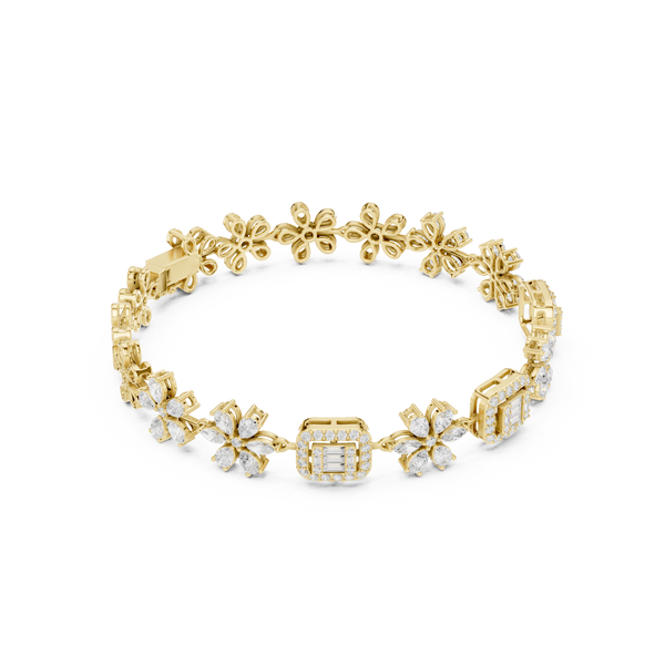 Marquise Pear Round 3.83 Carat Lab Grown Diamond Bracelet