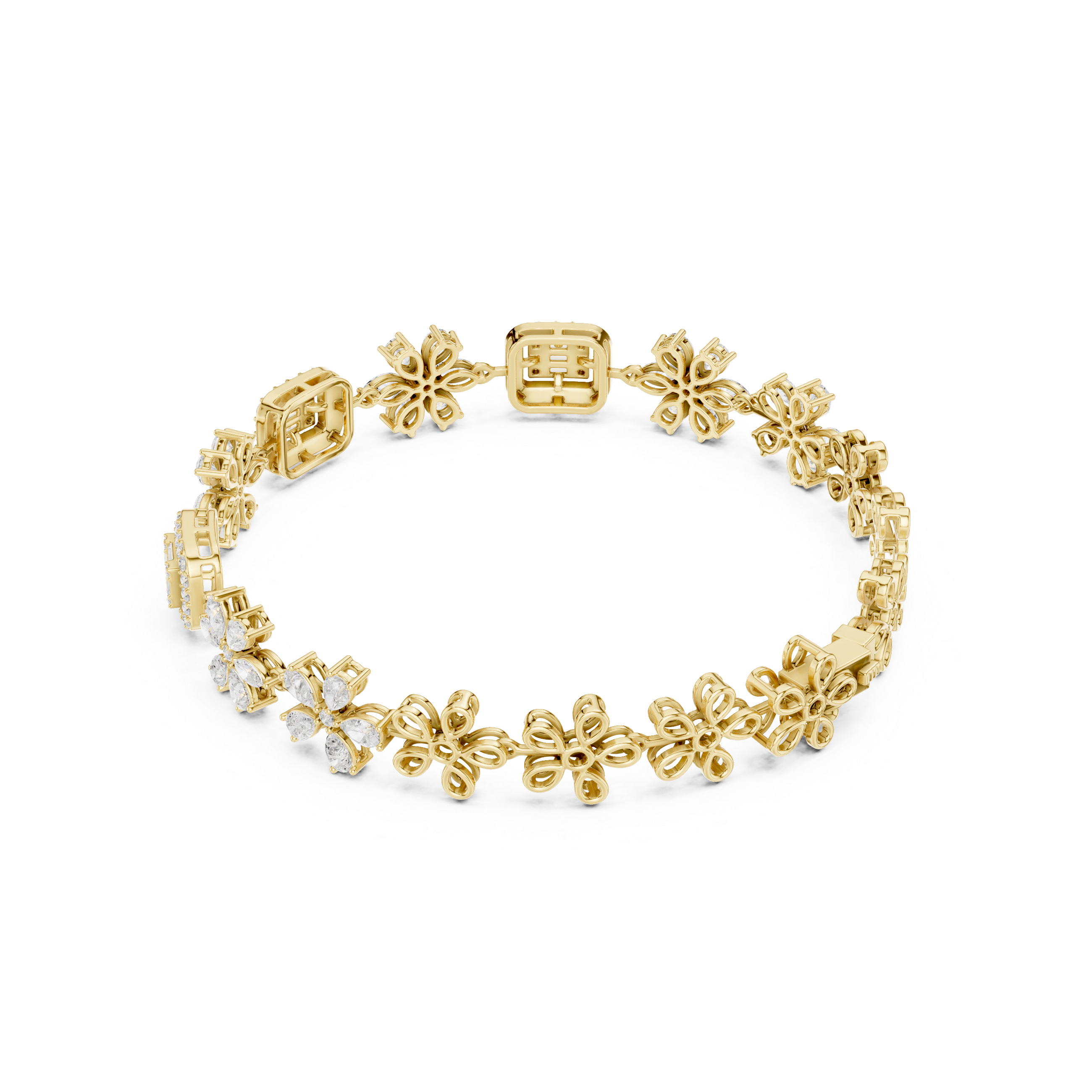 Marquise Pear Round 3.83 Carat Lab Grown Diamond Bracelet