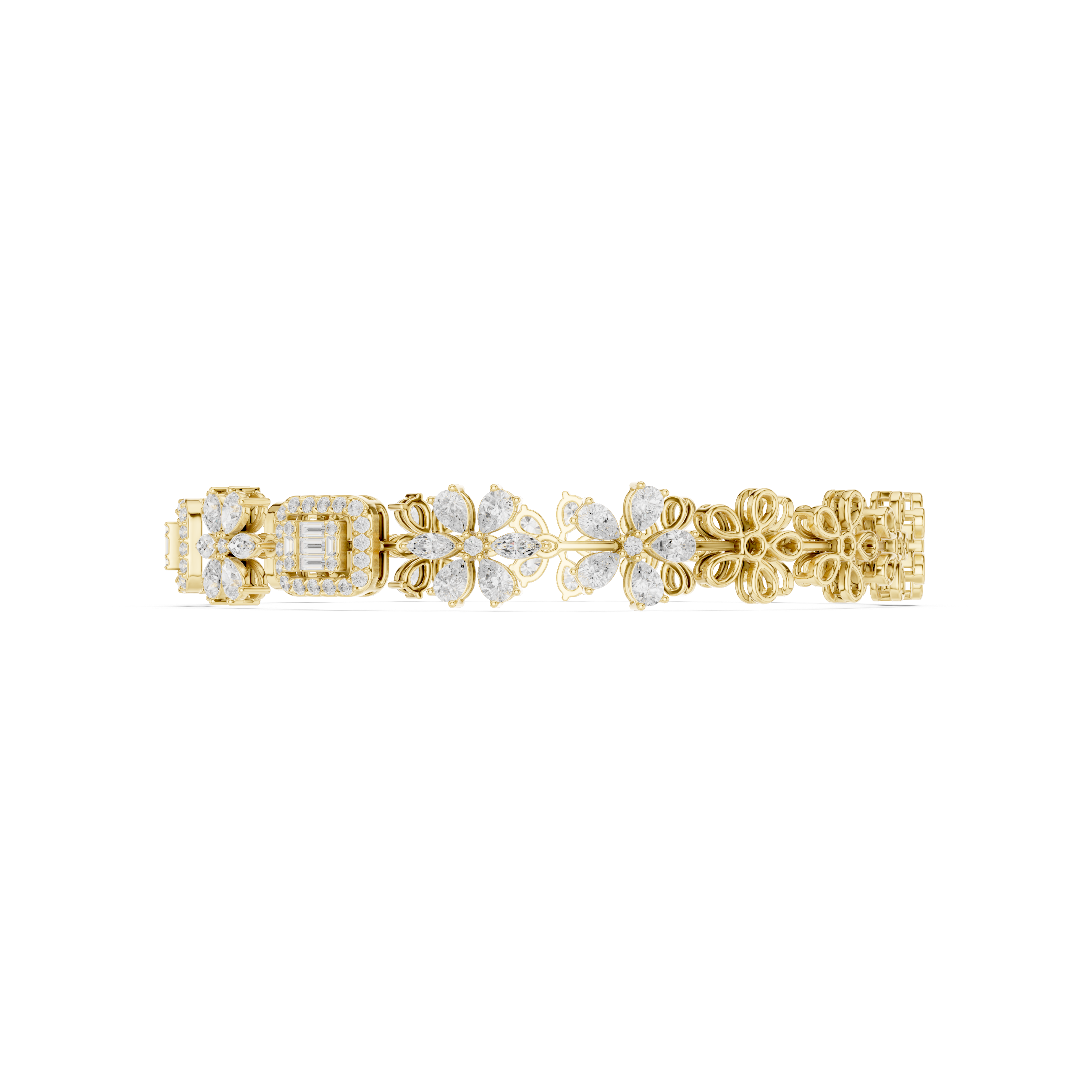 Marquise Pear Round 3.83 Carat Lab Grown Diamond Bracelet