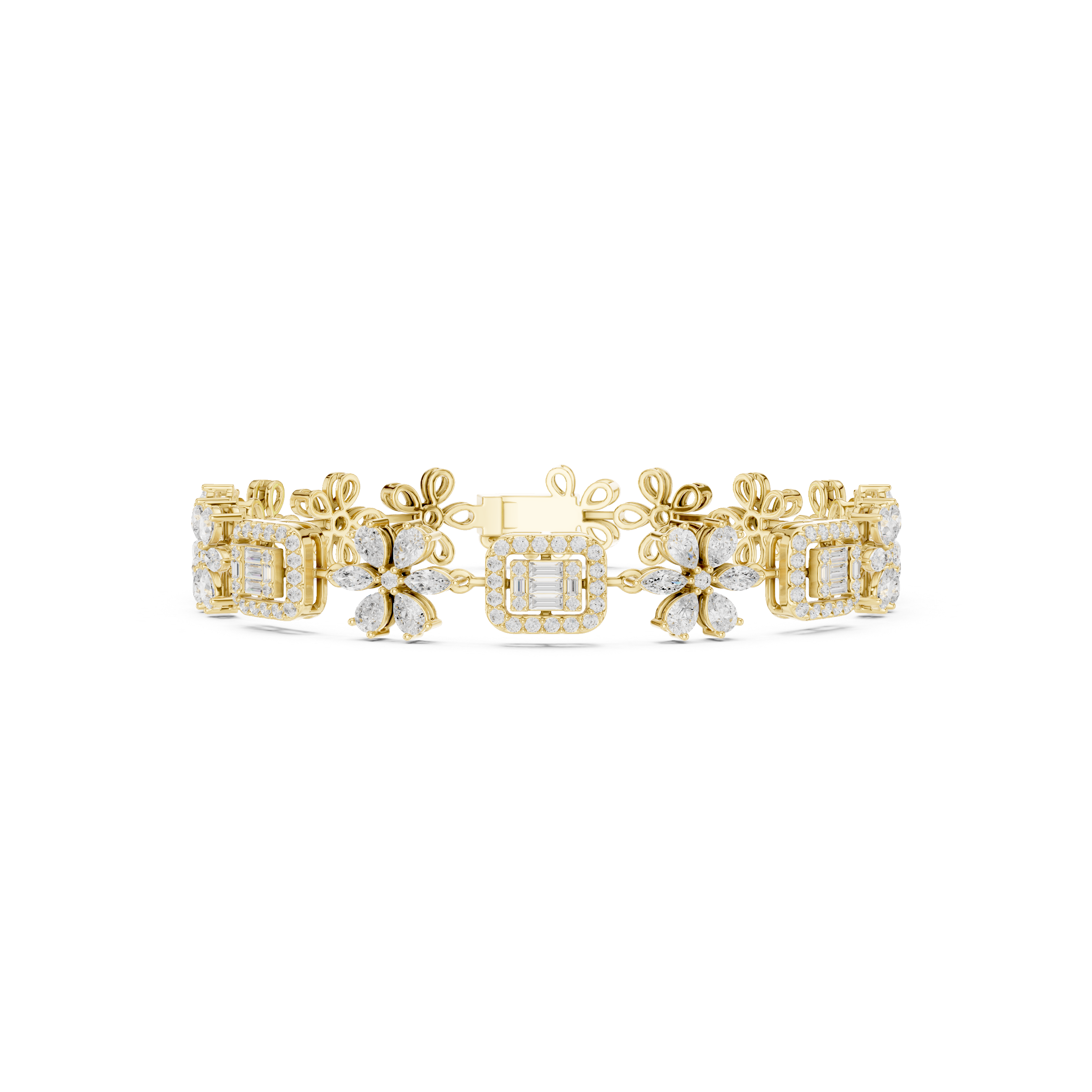 Marquise Pear Round 3.83 Carat Lab Grown Diamond Bracelet