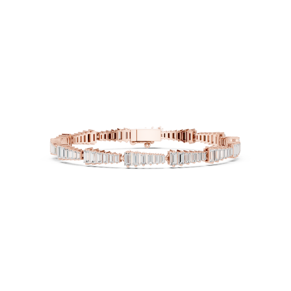 Straight Baguette 3.94 Carat Lab Grown Diamond Bracelet