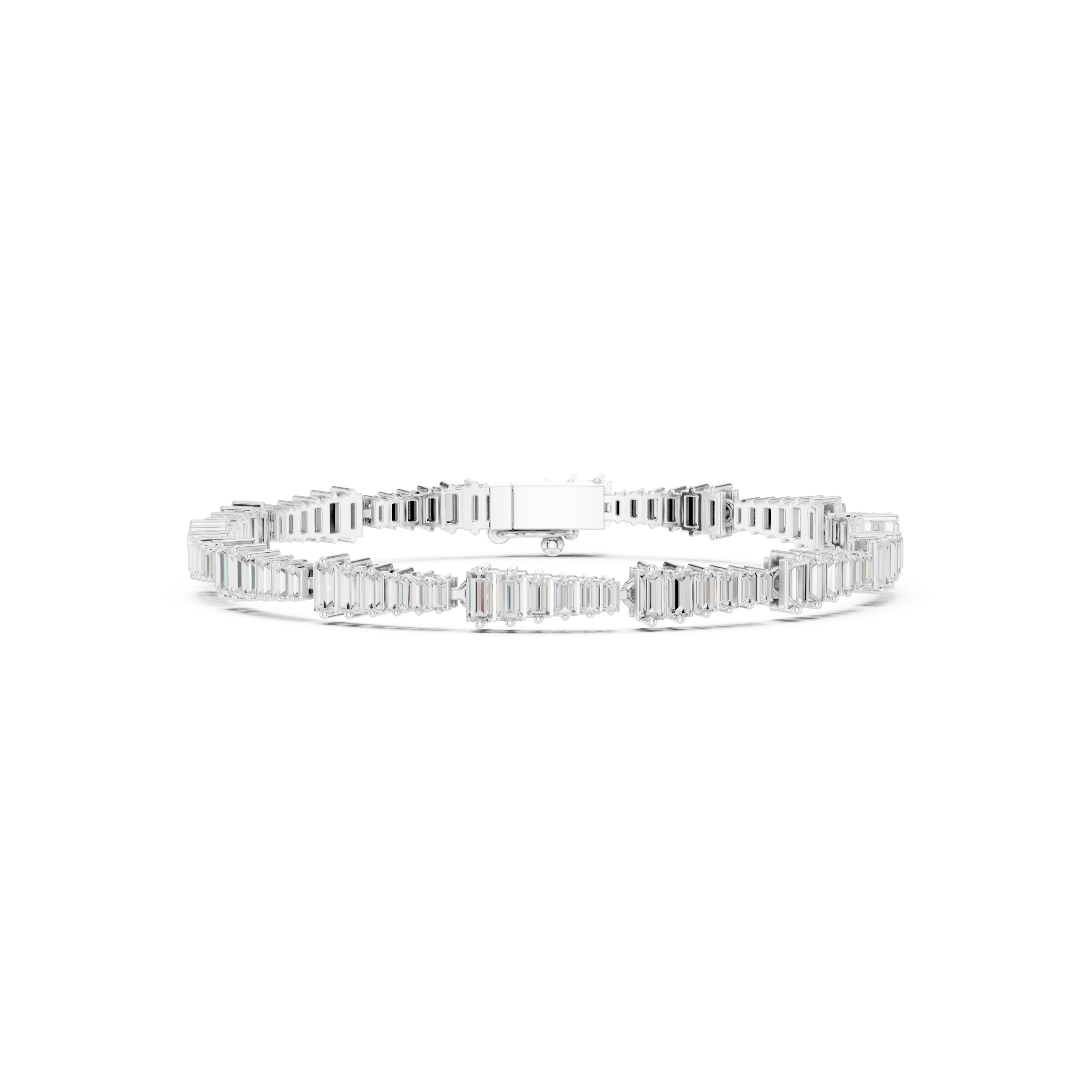 Straight Baguette 3.94 Carat Lab Grown Diamond Bracelet