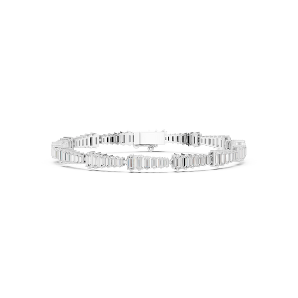 Straight Baguette 3.94 Carat Lab Grown Diamond Bracelet