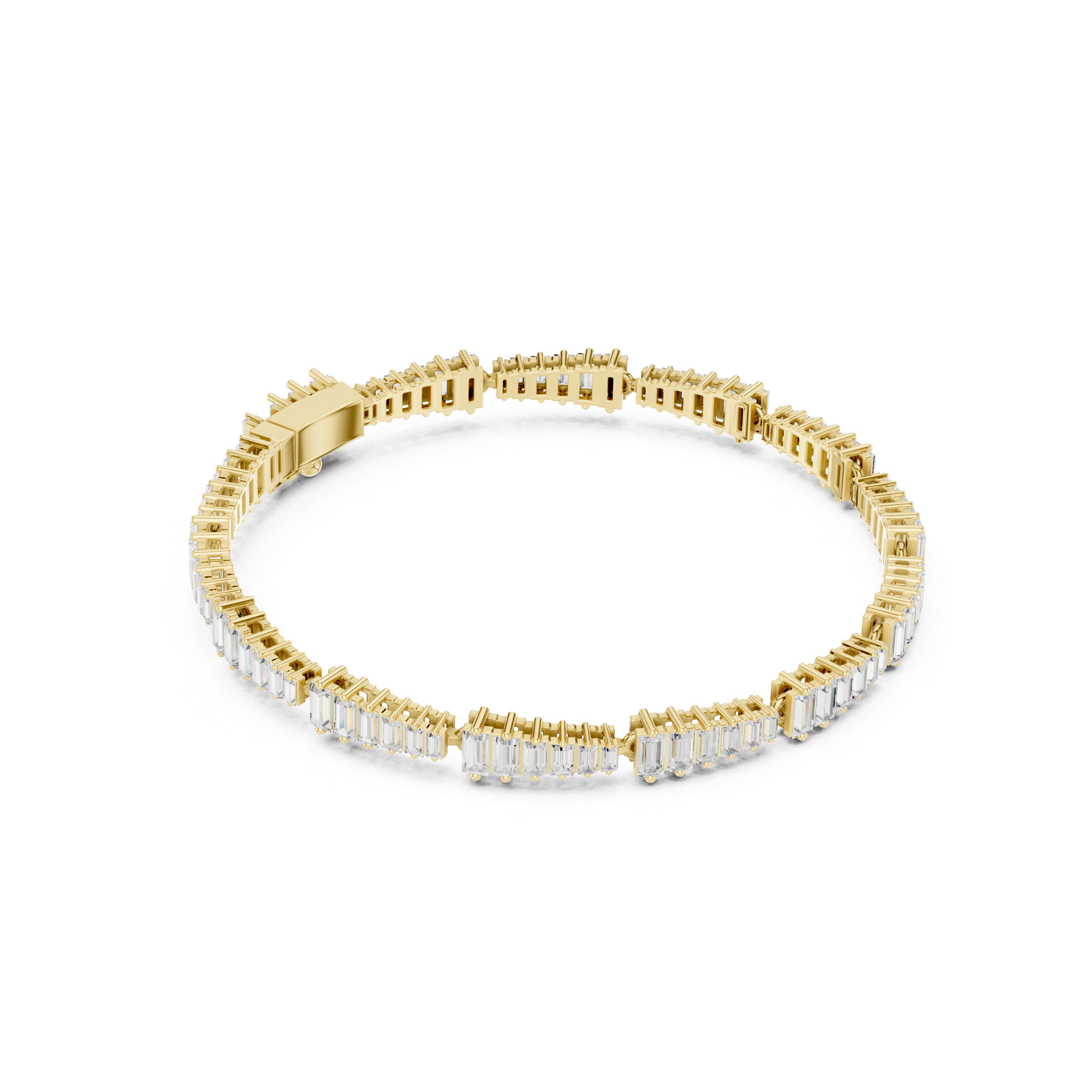 Straight Baguette 3.94 Carat Lab Grown Diamond Bracelet