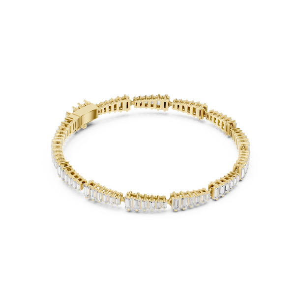 Straight Baguette 3.94 Carat Lab Grown Diamond Bracelet