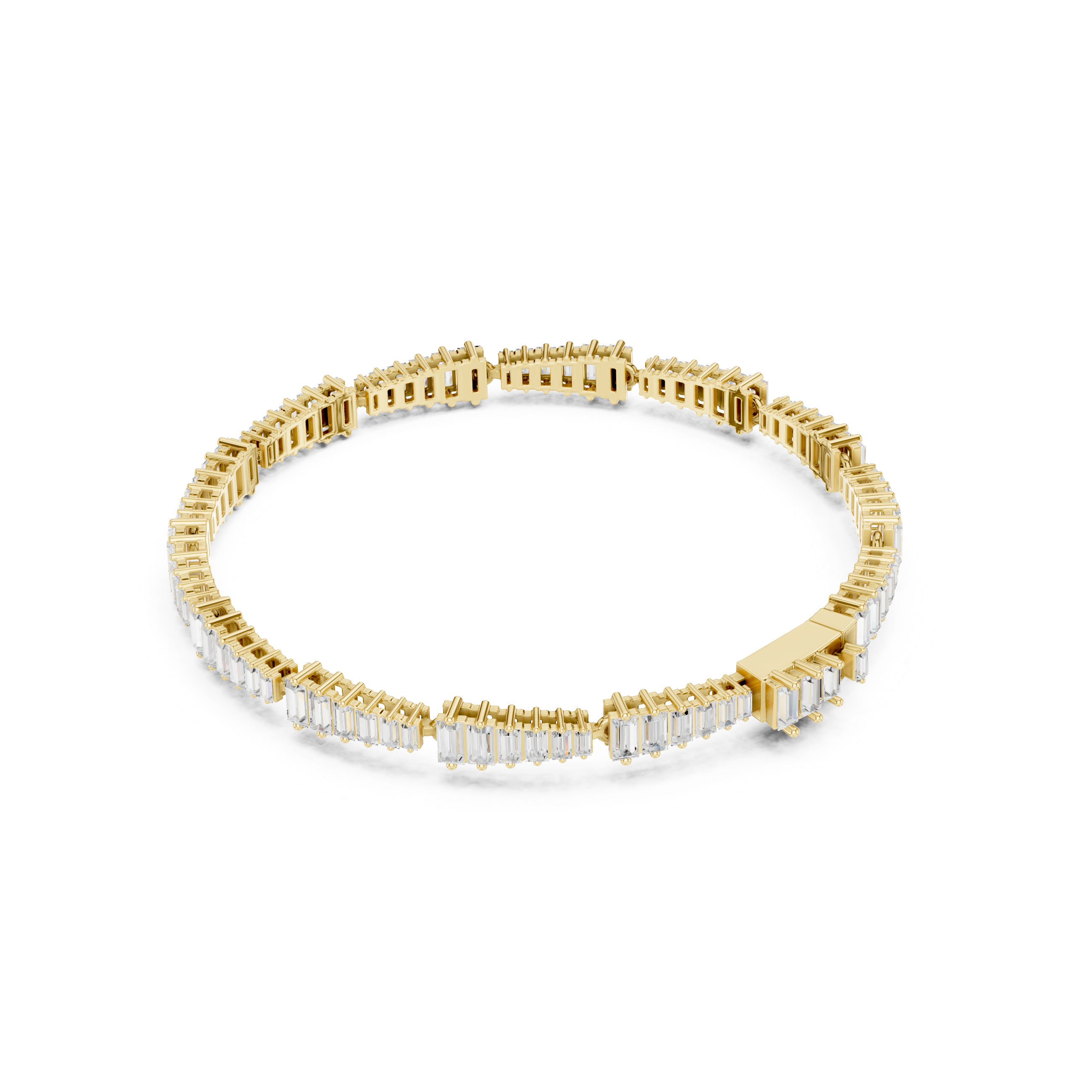 Straight Baguette 3.94 Carat Lab Grown Diamond Bracelet
