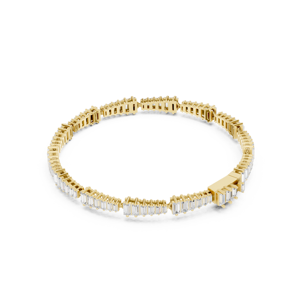 Straight Baguette 3.94 Carat Lab Grown Diamond Bracelet