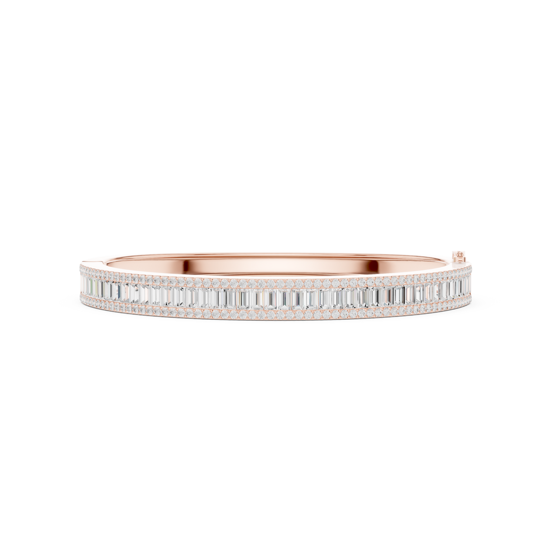 Round Straight Baguette 5.26 Carat Lab Grown Diamond Bracelet