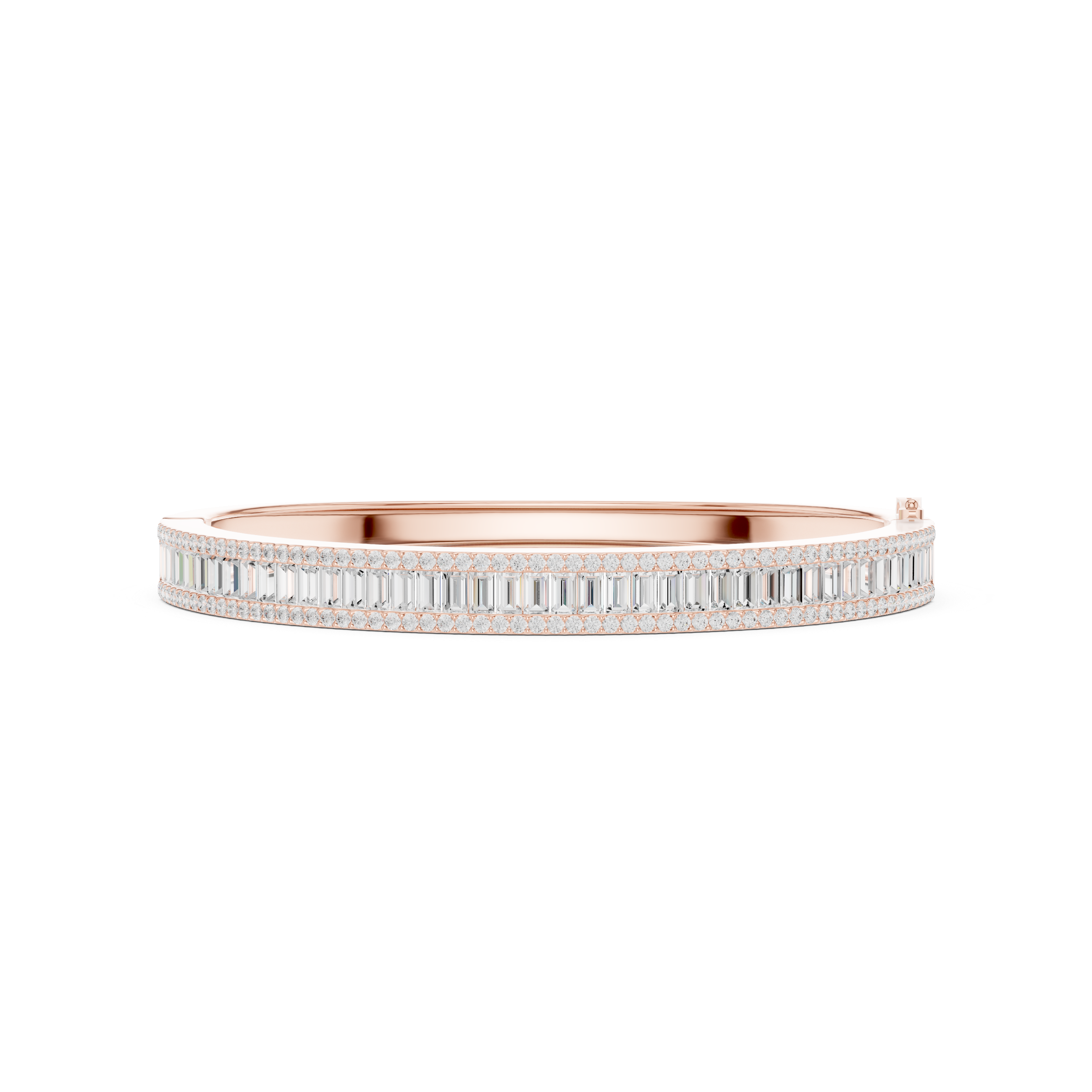 Round Straight Baguette 5.26 Carat Lab Grown Diamond Bracelet