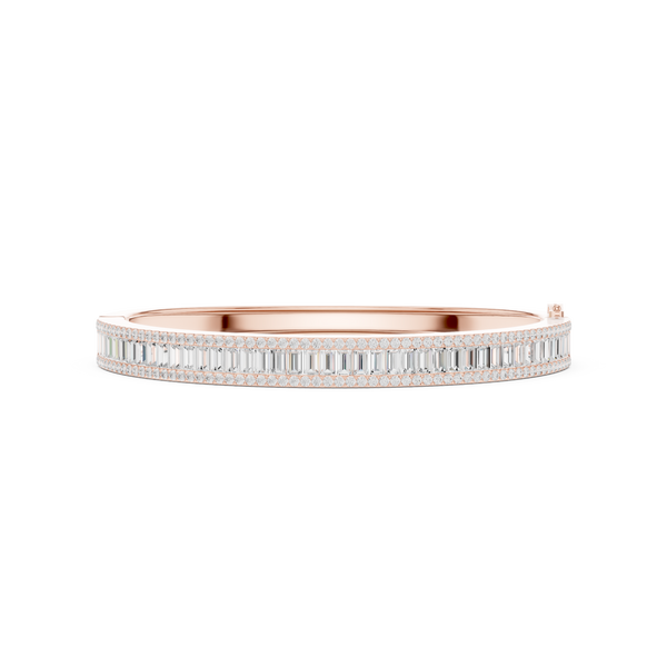 Round Straight Baguette 5.26 Carat Lab Grown Diamond Bracelet