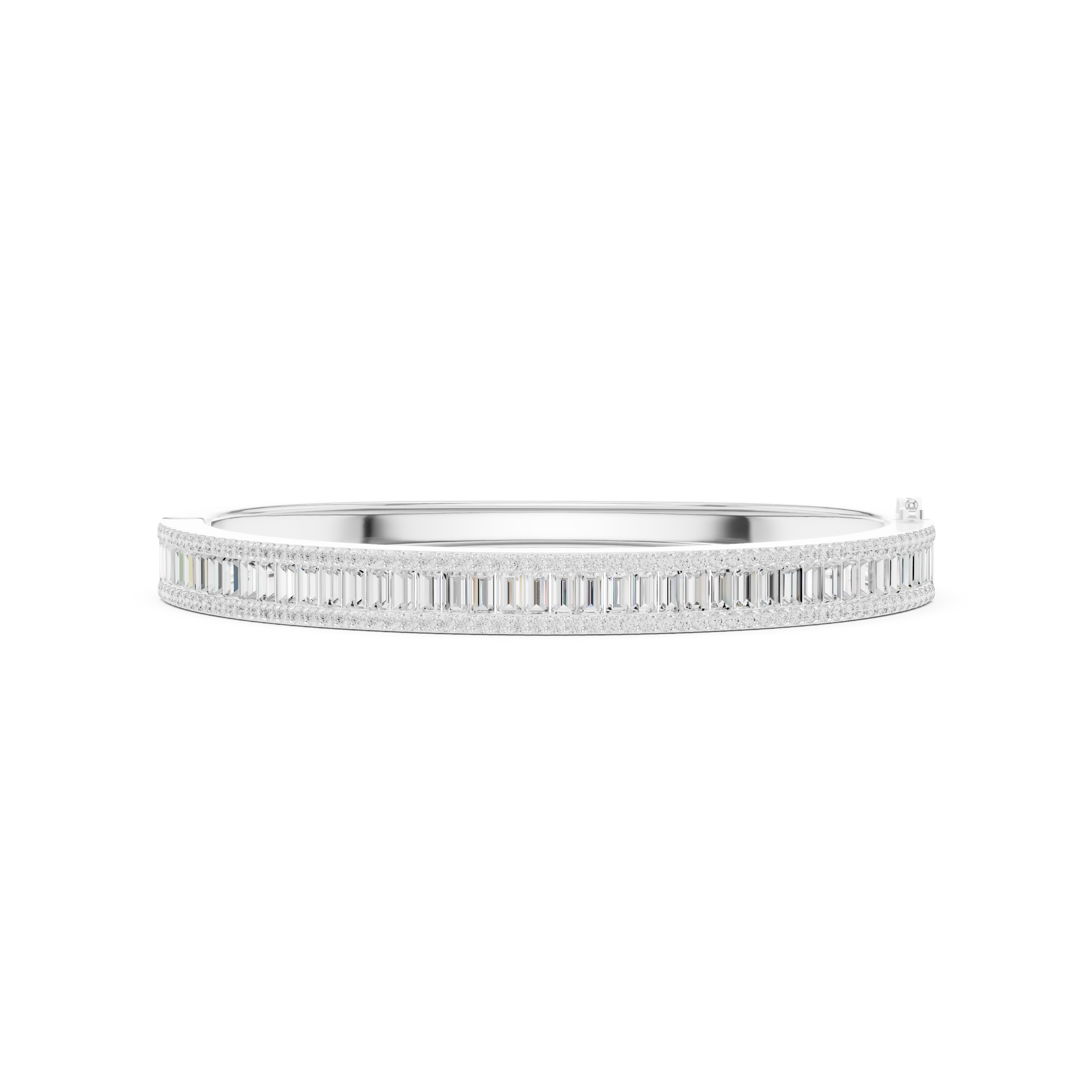 Round Straight Baguette 5.26 Carat Lab Grown Diamond Bracelet