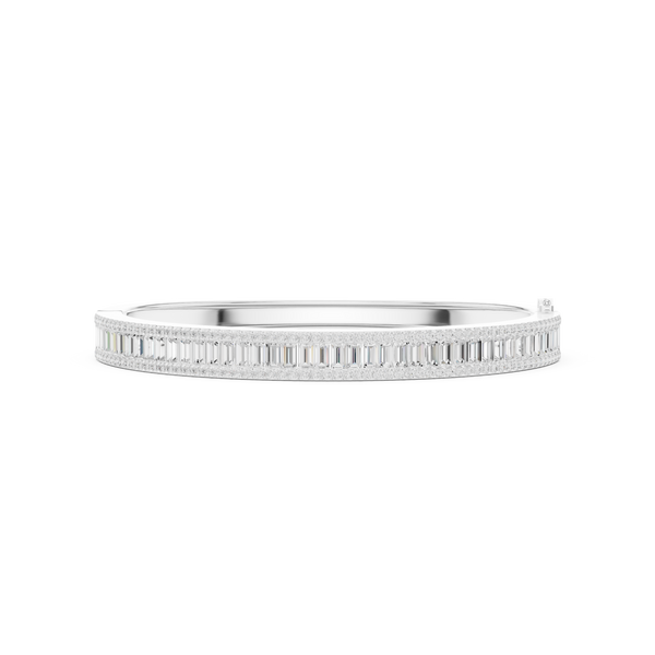 Round Straight Baguette 5.26 Carat Lab Grown Diamond Bracelet