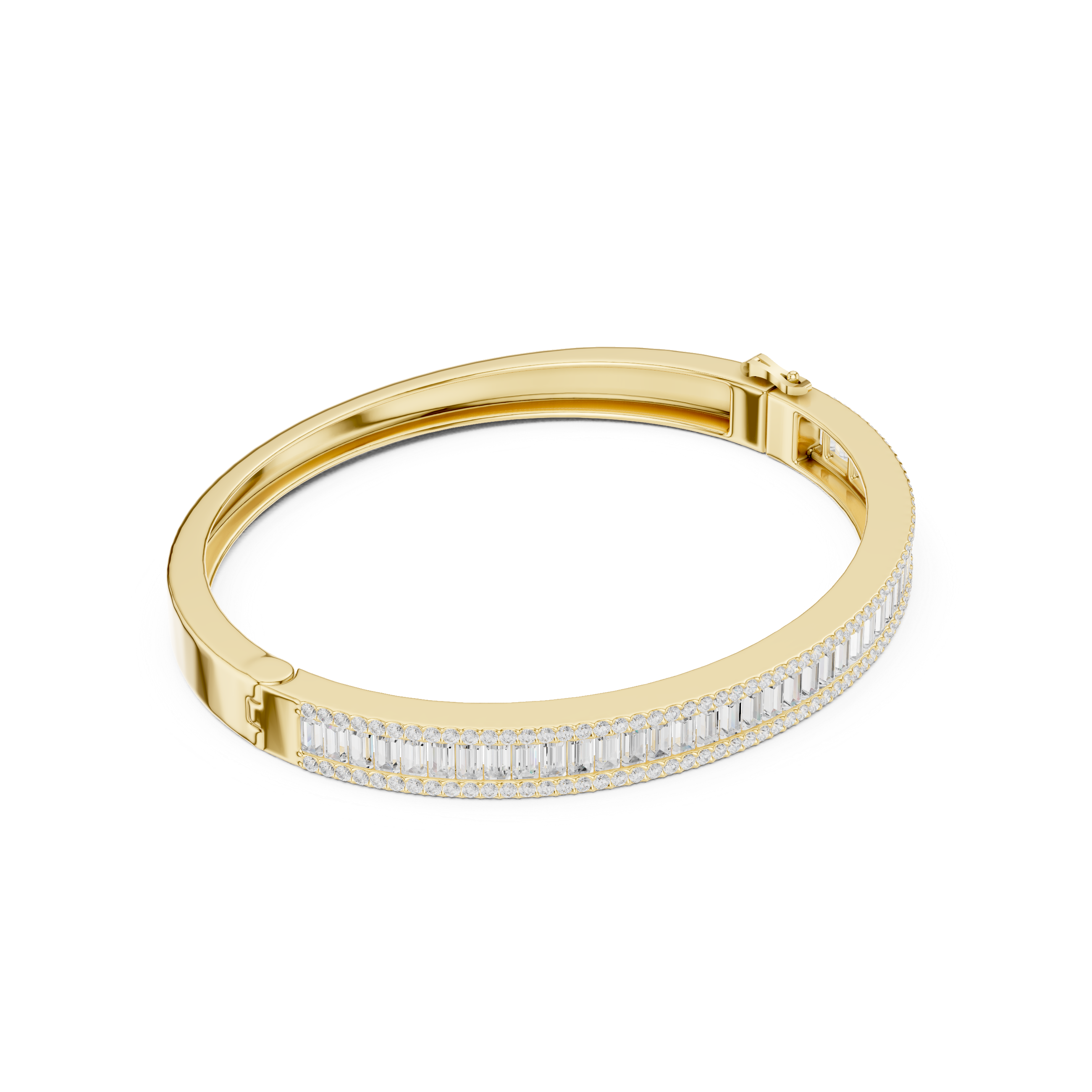 Round Straight Baguette 5.26 Carat Lab Grown Diamond Bracelet
