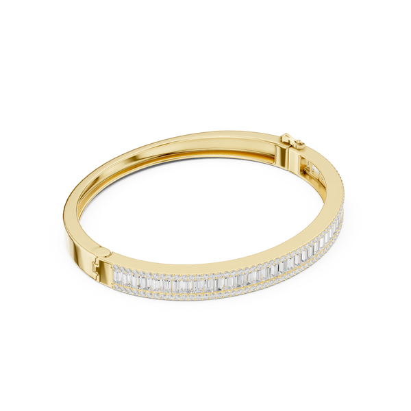 Round Straight Baguette 5.26 Carat Lab Grown Diamond Bracelet