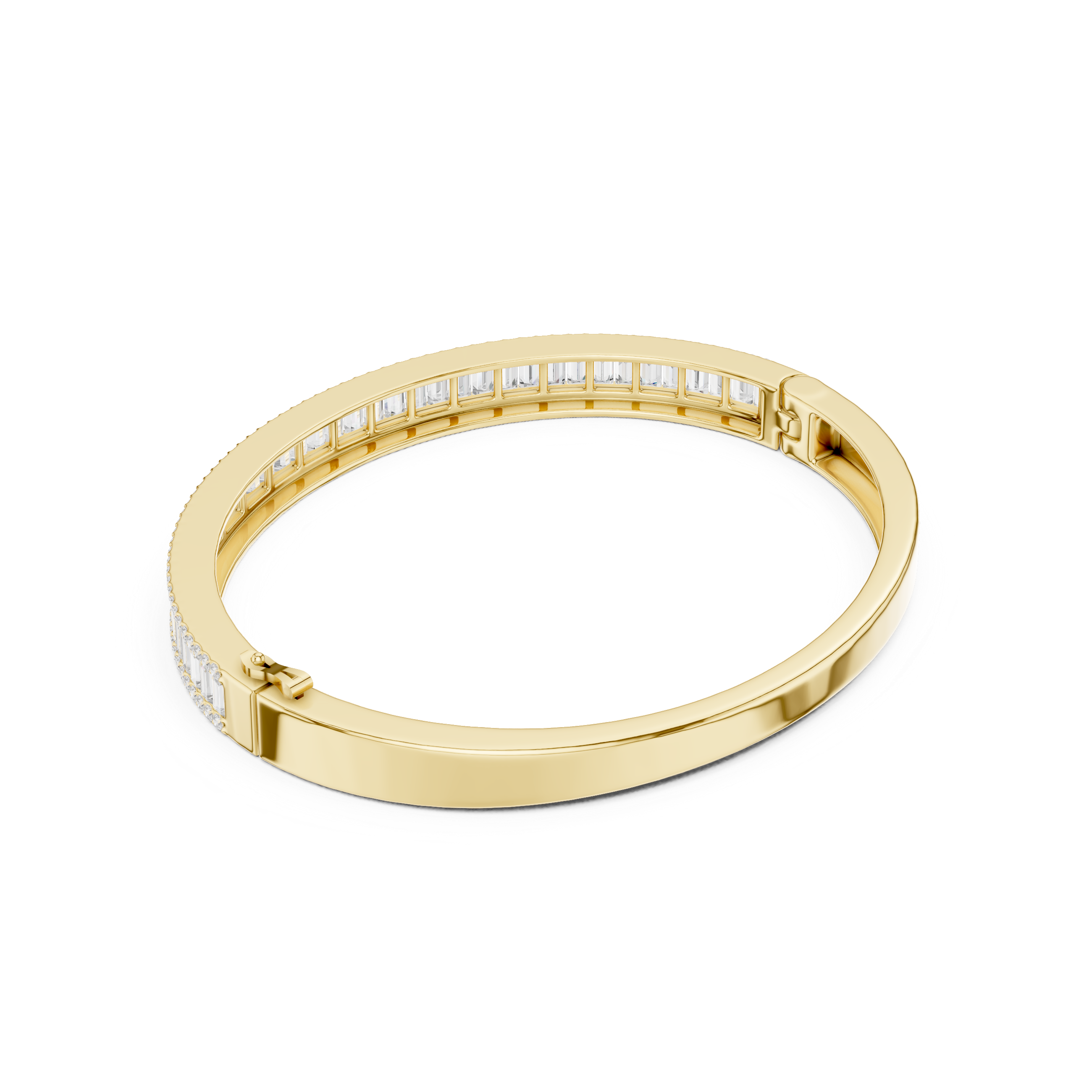 Round Straight Baguette 5.26 Carat Lab Grown Diamond Bracelet