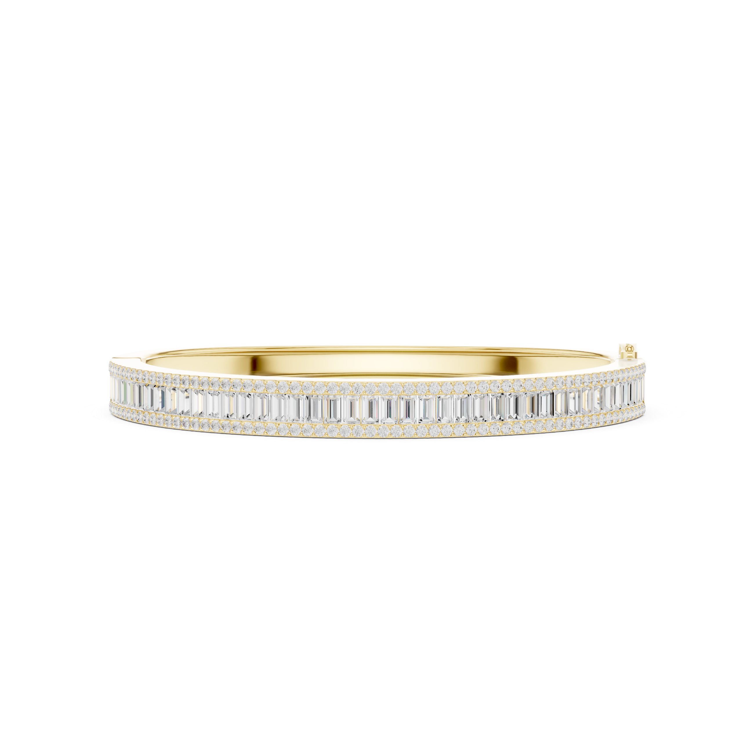 Round Straight Baguette 5.26 Carat Lab Grown Diamond Bracelet