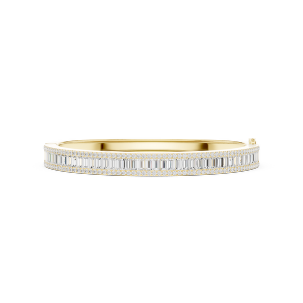 Round Straight Baguette 5.26 Carat Lab Grown Diamond Bracelet