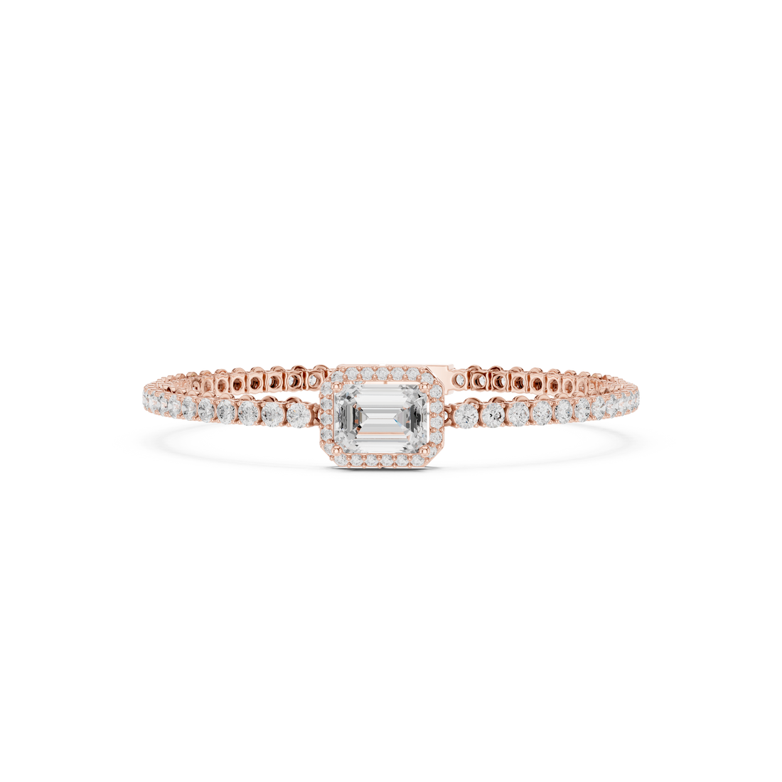 Round Emerald 6.19 Carat Lab Grown Diamond Bracelet